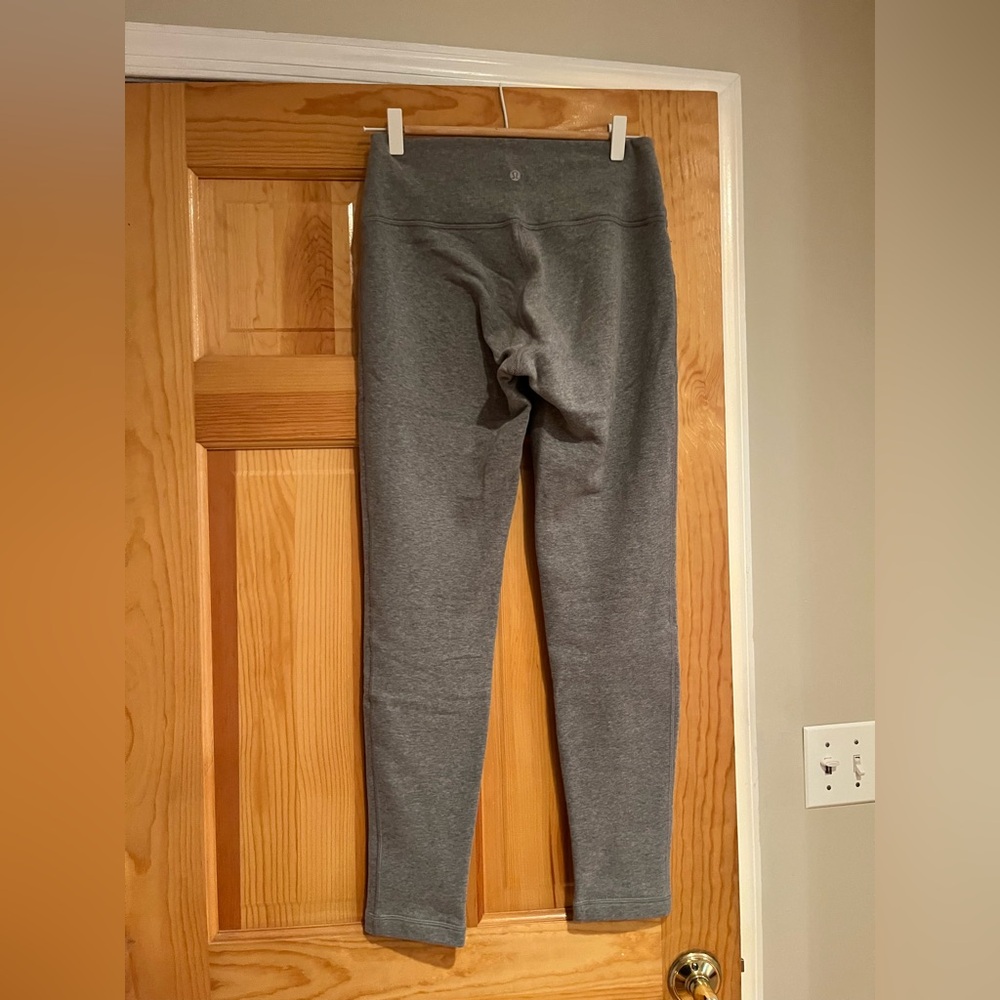 Lululemon “wunder unders” but sweatpants material. So warm for the cold!